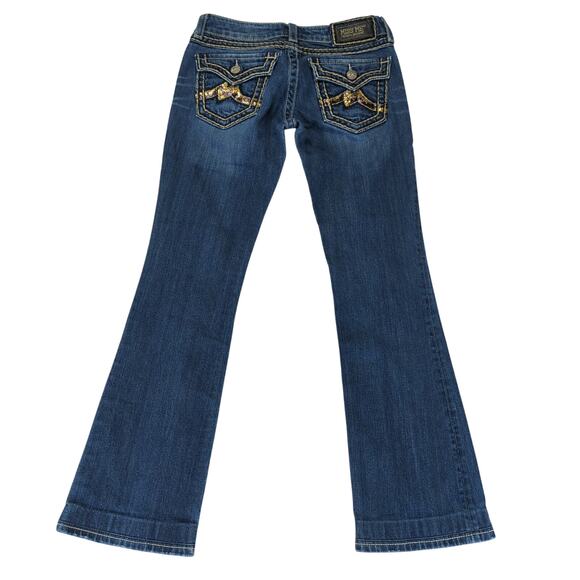 Miss Me JD1047B Boot Cut Jeans Embellished Back Pockets Women's 27 White Stitch - Picture 2 of 10